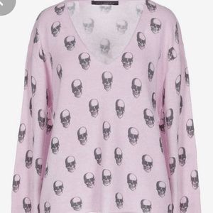 Skull Cashmere Authentic Light Pink V Neck Sweater